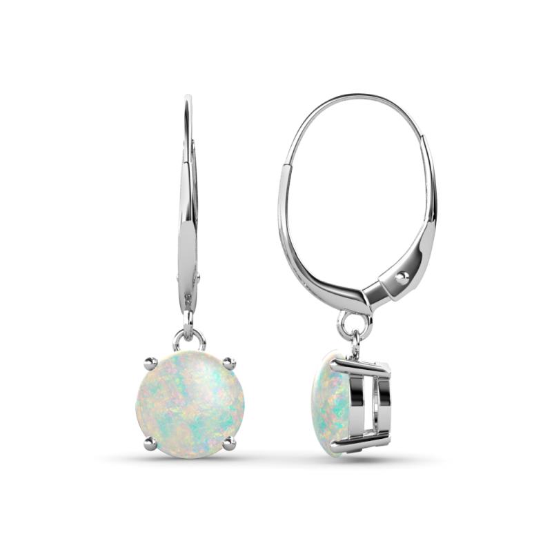 Grania Opal (6mm) Solitaire Dangling Earrings 