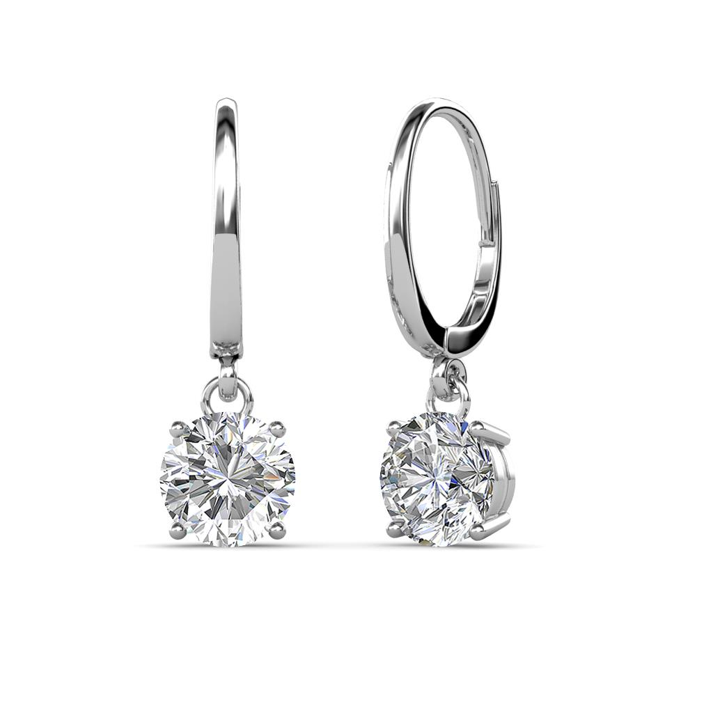 Grania Diamond (6.5mm) Solitaire Dangling Earrings 