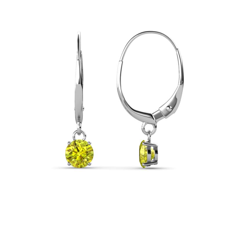 Grania Yellow Diamond (4mm) Solitaire Dangling Earrings 