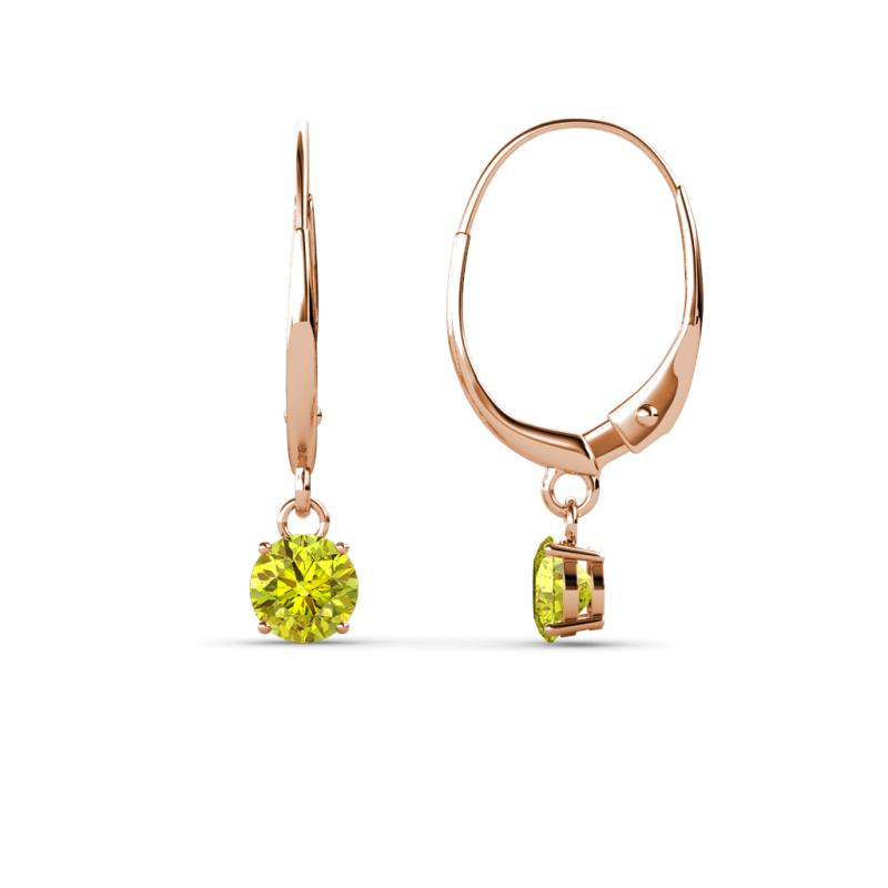 Grania Yellow Diamond (4mm) Solitaire Dangling Earrings 