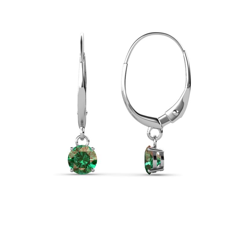 Grania Lab Created Alexandrite (4mm) Solitaire Dangling Earrings 