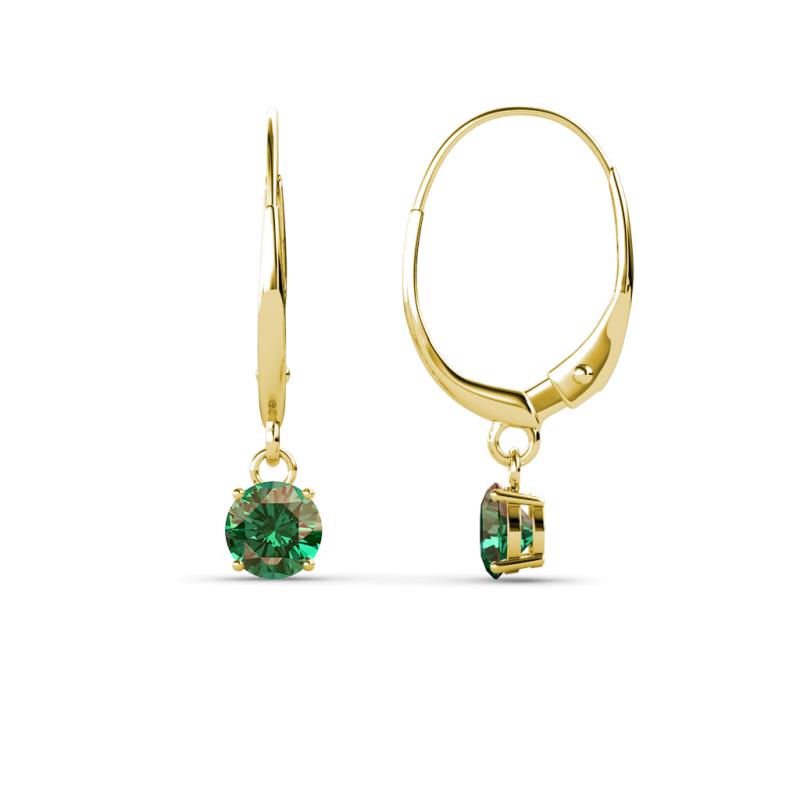 Grania Lab Created Alexandrite (4mm) Solitaire Dangling Earrings 