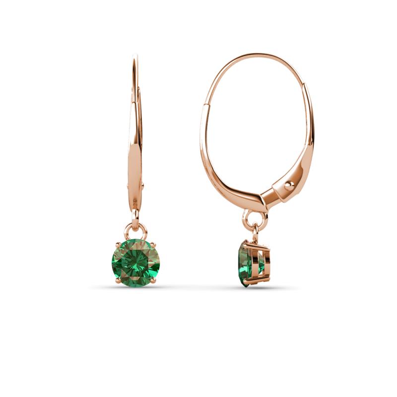 Grania Lab Created Alexandrite (4mm) Solitaire Dangling Earrings 