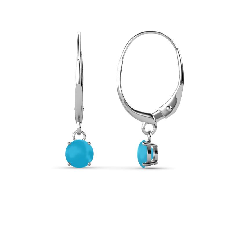 Grania Turquoise (4mm) Solitaire Dangling Earrings 