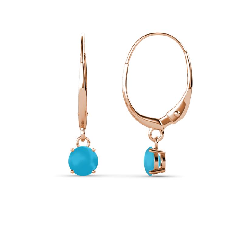 Grania Turquoise (4mm) Solitaire Dangling Earrings 