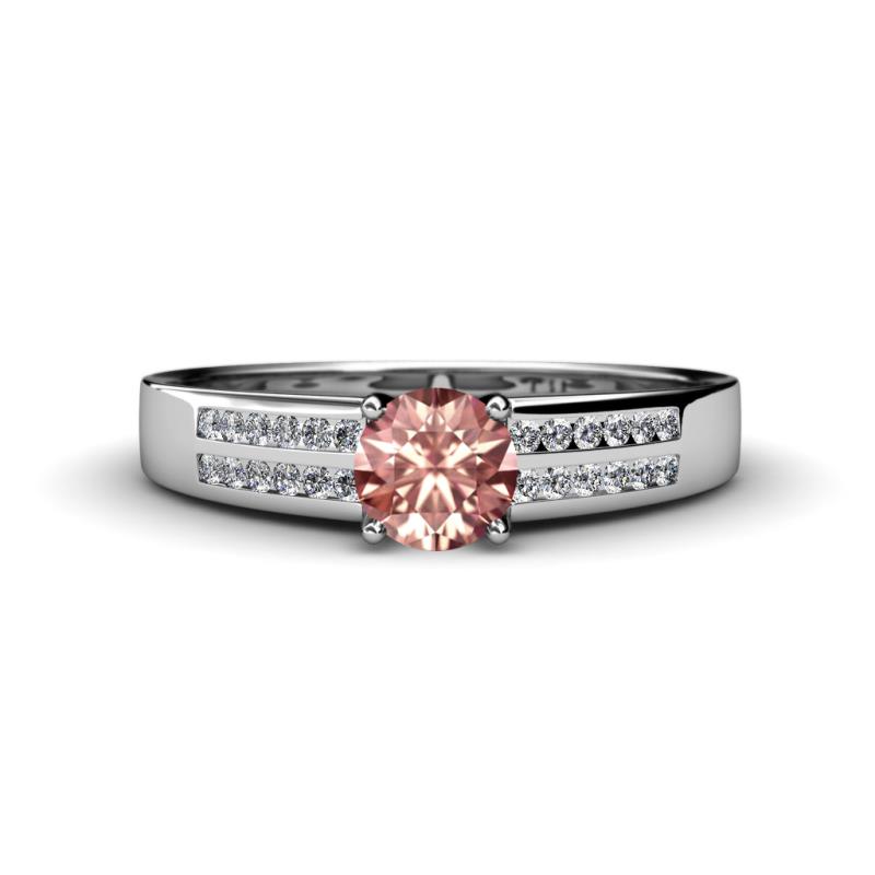 Eliza Classic Round Morganite and Diamond Engagement Ring 