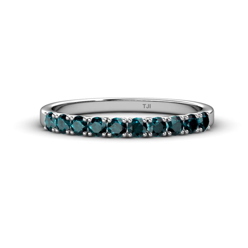 Emlynn 2.70 mm London Blue Topaz 10 Stone Wedding Band 