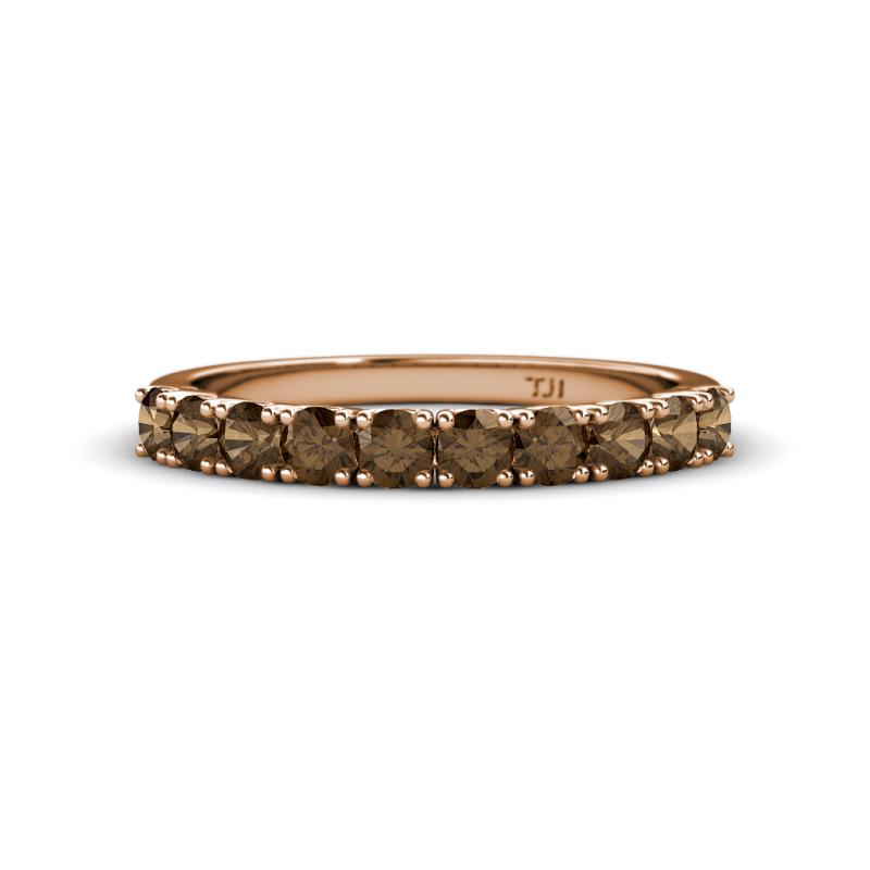 Emlynn 3.00 mm Smoky Quartz 10 Stone Wedding Band 