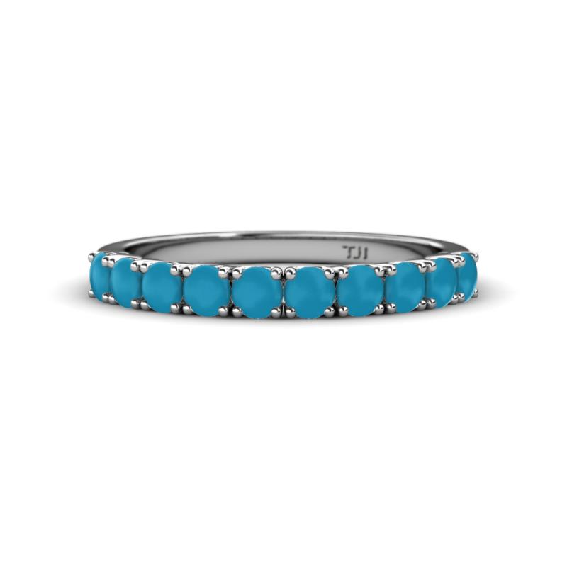 Emlynn 3.00 mm Turquoise 10 Stone Wedding Band 
