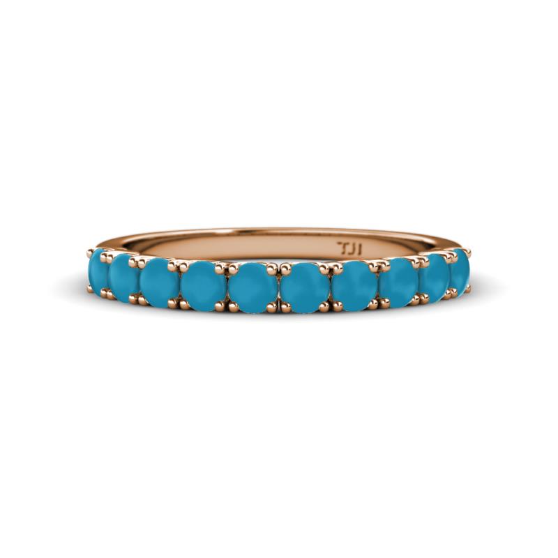 Emlynn 3.00 mm Turquoise 10 Stone Wedding Band 