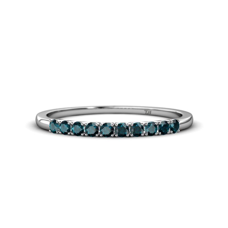 Emlynn 2.40 mm London Blue Topaz 10 Stone Wedding Band 