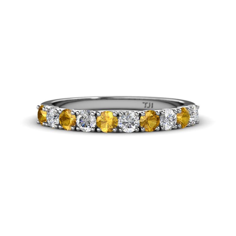 Emlynn 3.00 mm Citrine and Lab Grown Diamond 10 Stone Wedding Band 