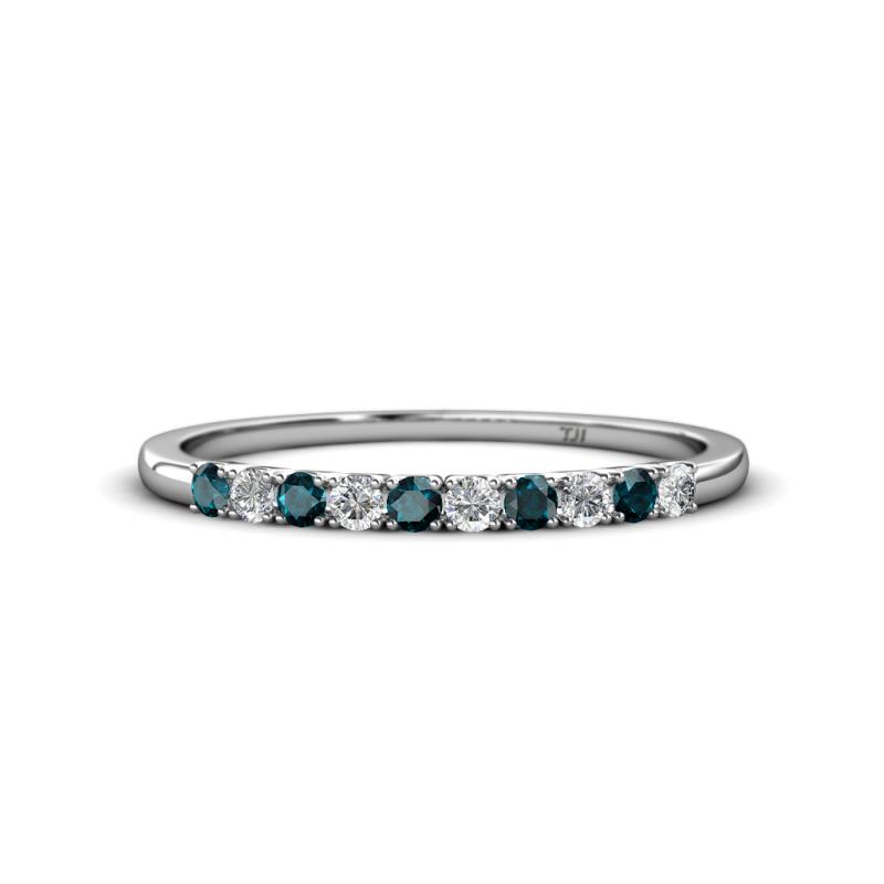 Emlynn 2.40 mm London Blue Topaz and Lab Grown Diamond 10 Stone Wedding Band 