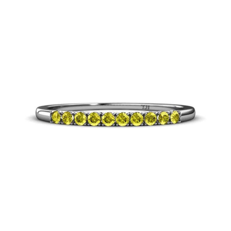 Emlynn 2.00 mm Yellow Diamond 10 Stone Wedding Band 