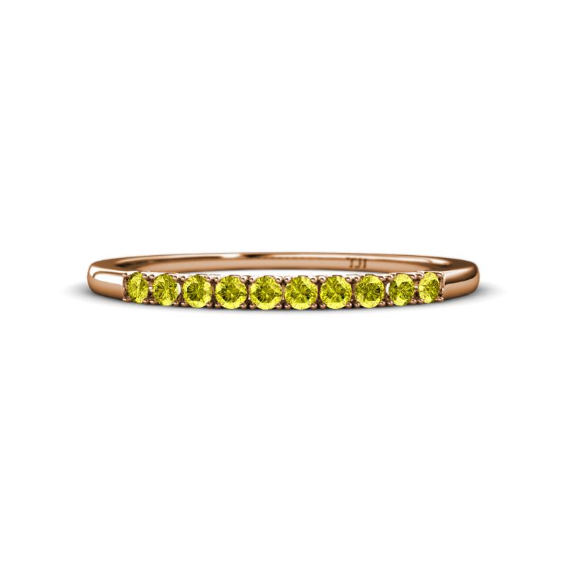 Emlynn 2.00 mm Yellow Diamond 10 Stone Wedding Band 