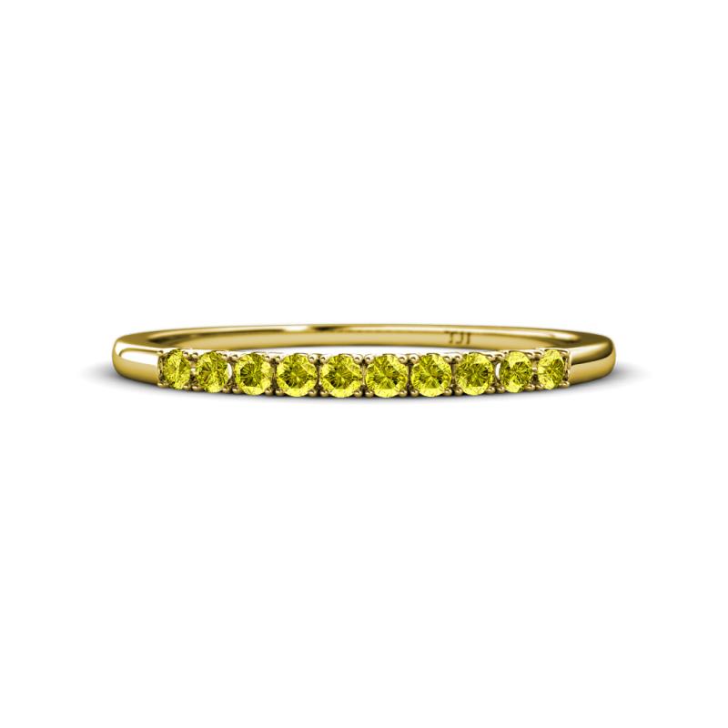 Emlynn 2.00 mm Yellow Diamond 10 Stone Wedding Band 