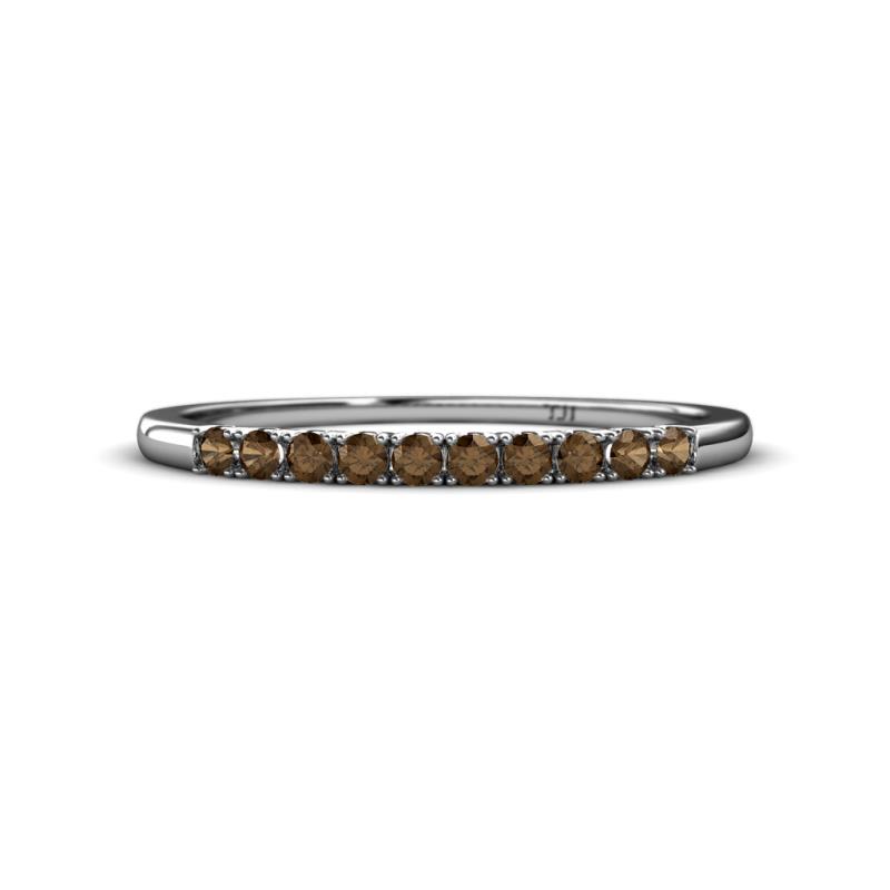 Emlynn 2.00 mm Smoky Quartz 10 Stone Wedding Band 