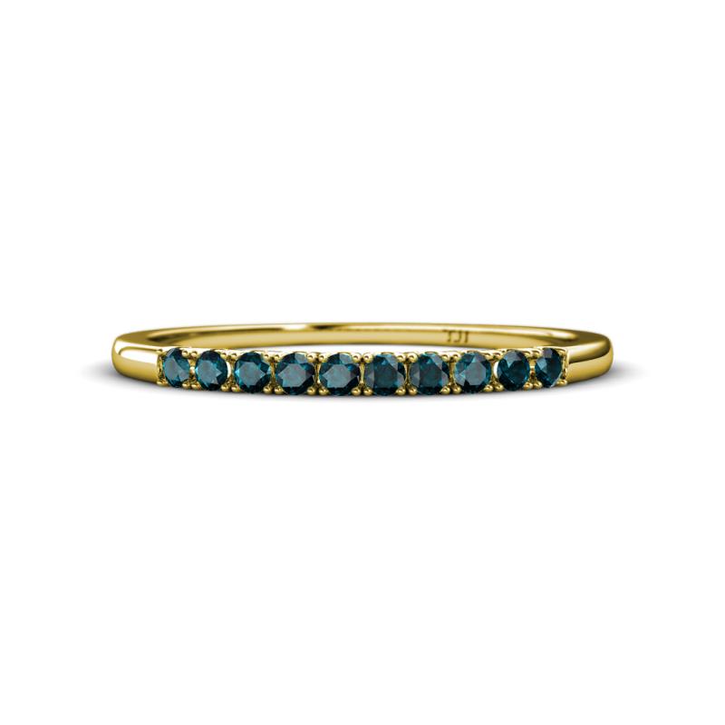 Emlynn 2.00 mm London Blue Topaz 10 Stone Wedding Band 