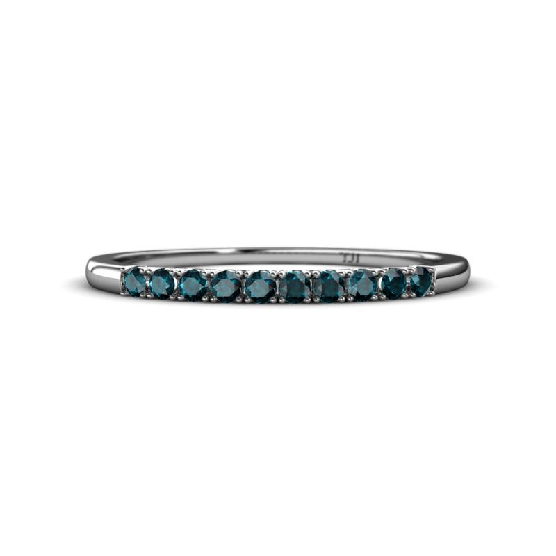 Emlynn 2.00 mm London Blue Topaz 10 Stone Wedding Band 