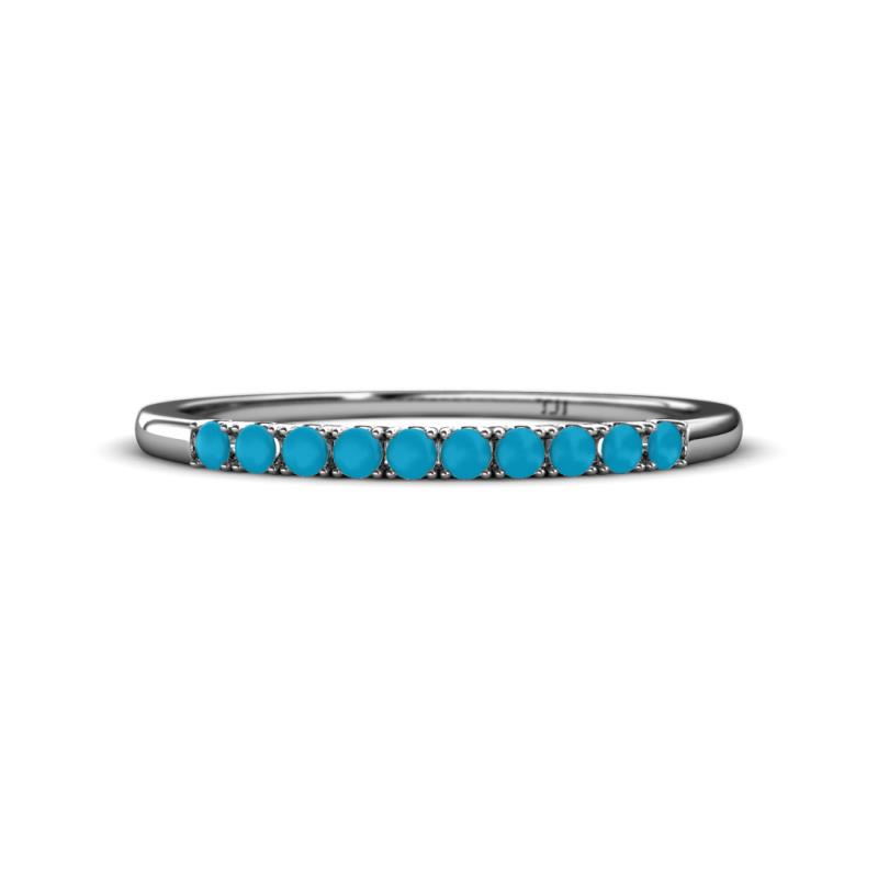 Emlynn 2.00 mm Turquoise 10 Stone Wedding Band 
