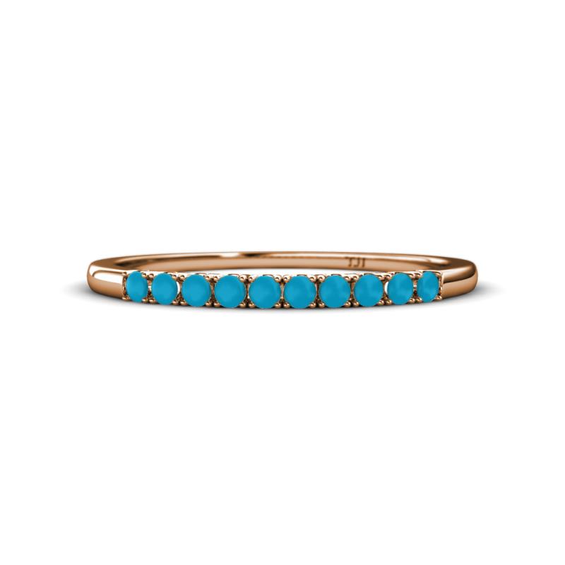 Emlynn 2.00 mm Turquoise 10 Stone Wedding Band 