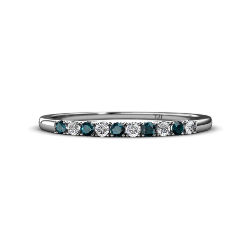 Emlynn 2.00 mm London Blue Topaz and Diamond 10 Stone Wedding Band 