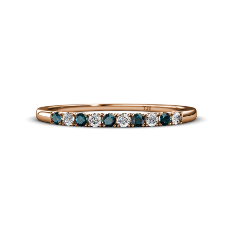 Emlynn 2.00 mm London Blue Topaz and Lab Grown Diamond 10 Stone Wedding Band 