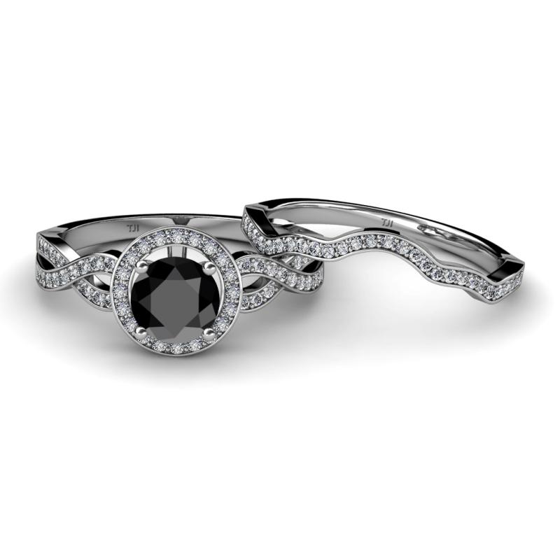 Halo Swirl Bridal Set Ring 