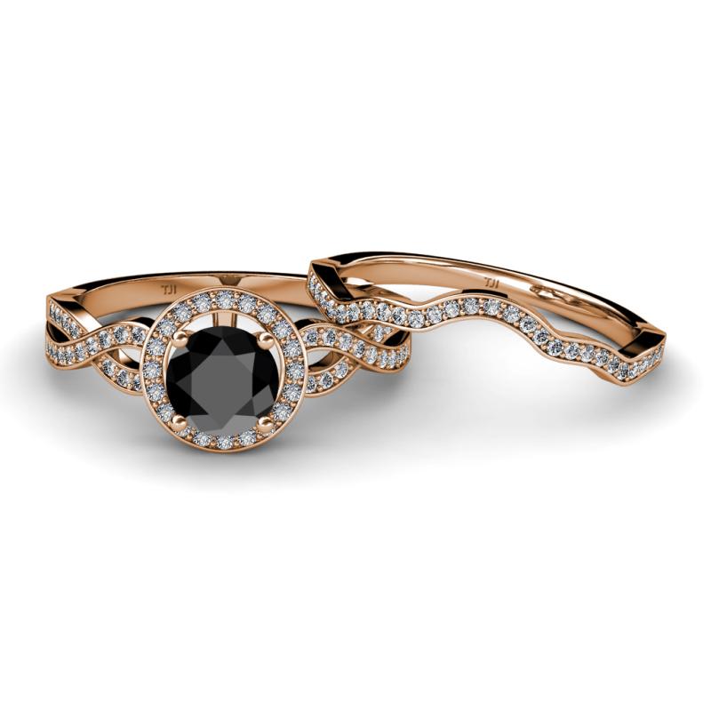 Halo Swirl Bridal Set Ring 