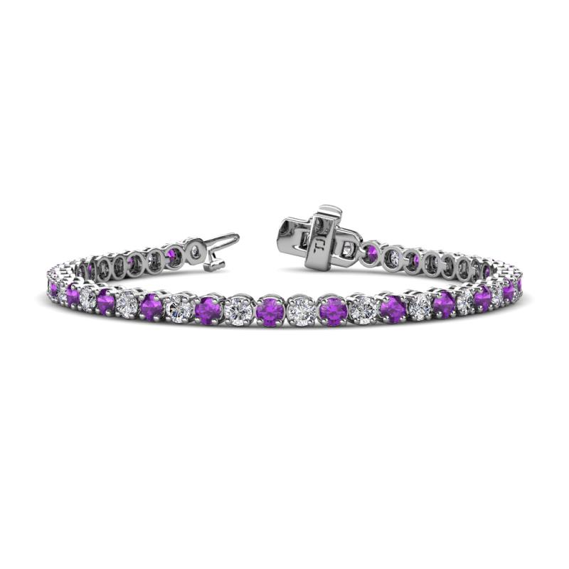 Izarra 3.70 mm Amethyst and Lab Grown Diamond Eternity Tennis Bracelet 