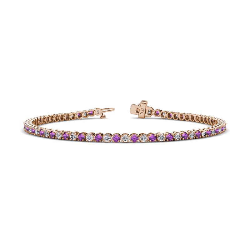 Izarra 1.97 ctw Amethyst and Lab Grown Diamond (2.30 mm) Eternity Tennis Bracelet 
