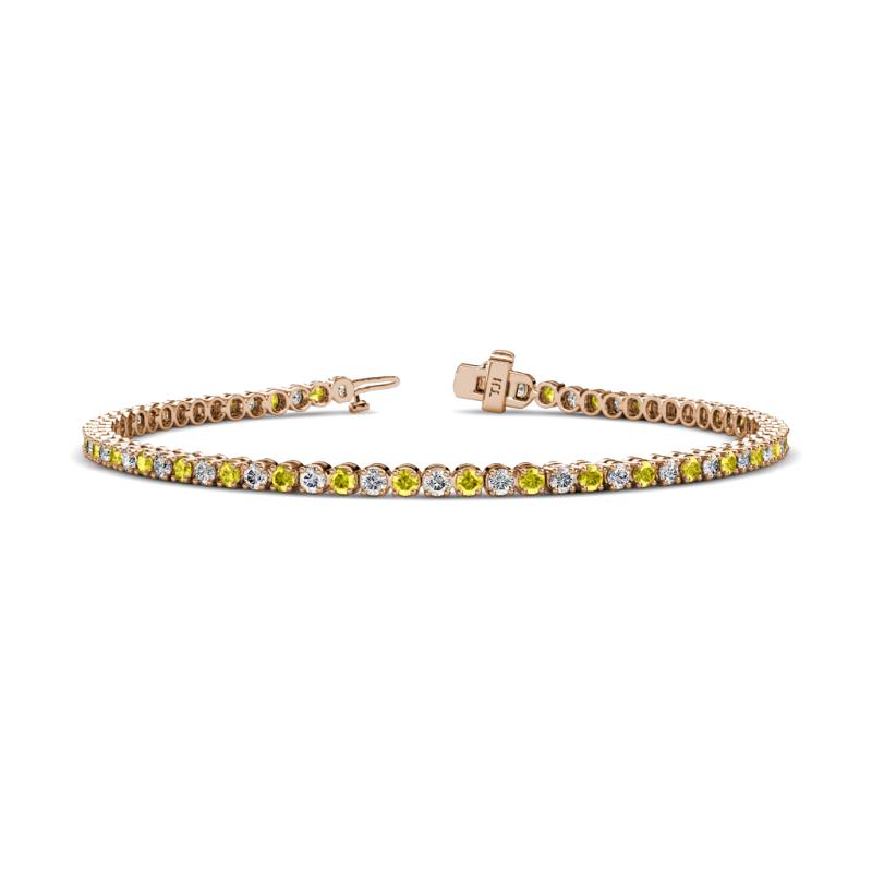 Izarra 2.45 ctw Yellow Diamond and Lab Grown Diamond (2.30 mm) Eternity Tennis Bracelet 