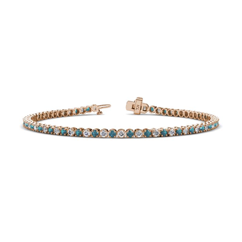 Izarra 2.30 mm London Blue Topaz and Lab Grown Diamond Eternity Tennis Bracelet 
