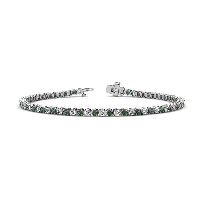 Izarra 2.30 mm Lab Grown Diamond and Lab Created Alexandrite Eternity Tennis Bracelet 