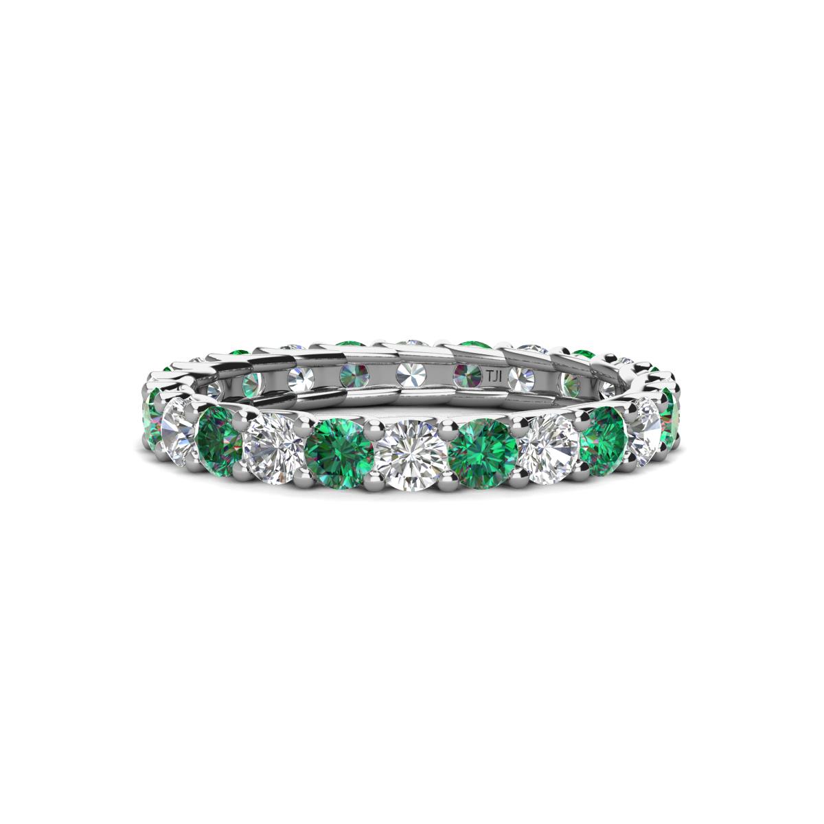 Laida 3.00 mm Diamond and Lab Created Alexandrite Eternity Band 