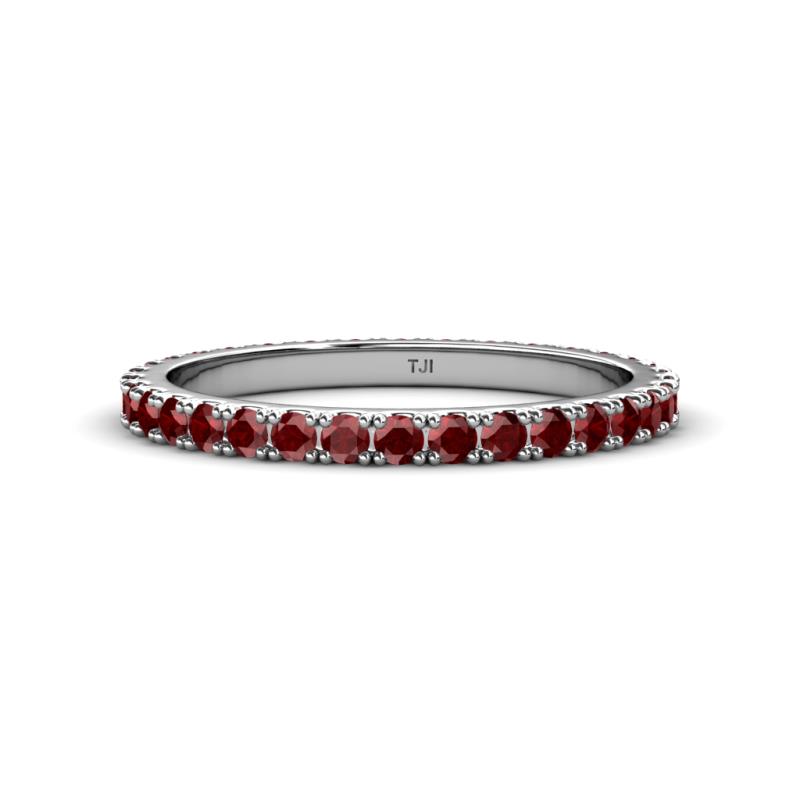 Lara 2.40 mm Red Garnet Eternity Band 