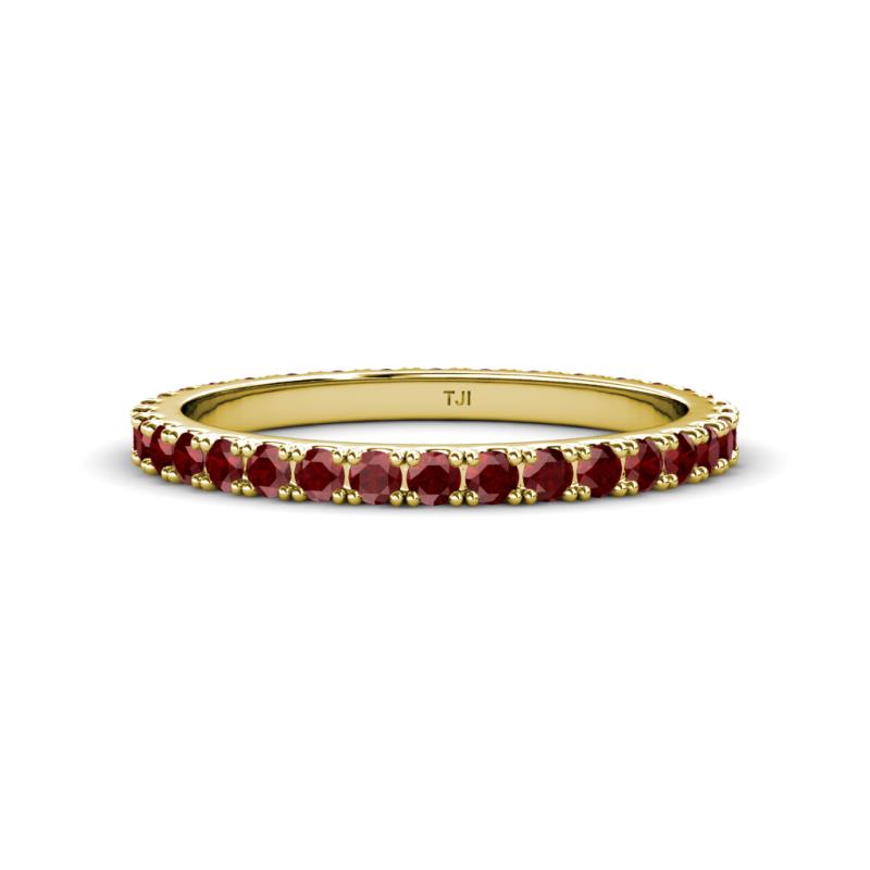 Lara 2.40 mm Red Garnet Eternity Band 