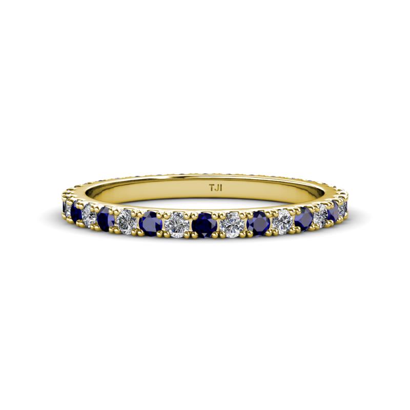 Lara 2.40 mm Blue Sapphire and Diamond Eternity Band 