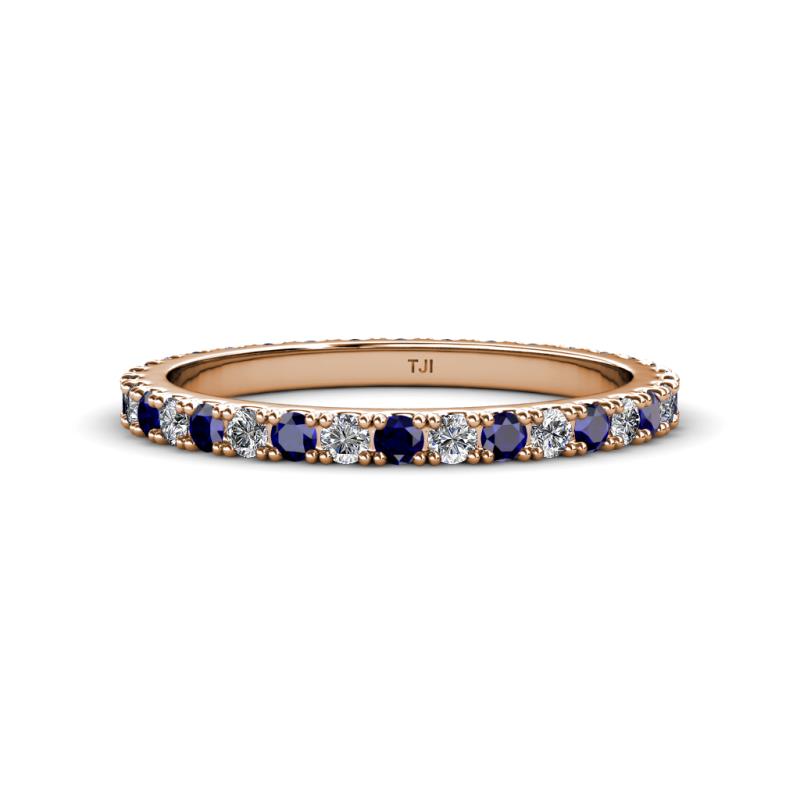 Lara 2.40 mm Blue Sapphire and Diamond Eternity Band 