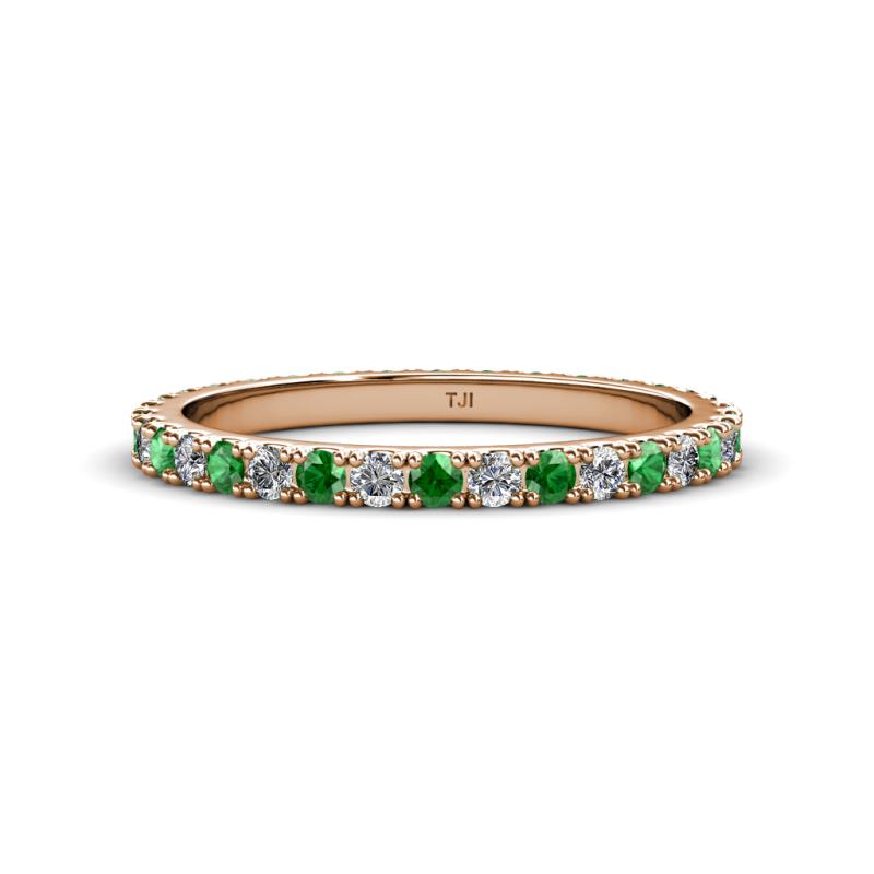 Lara 2.40 mm Green Garnet and Diamond Eternity Band 