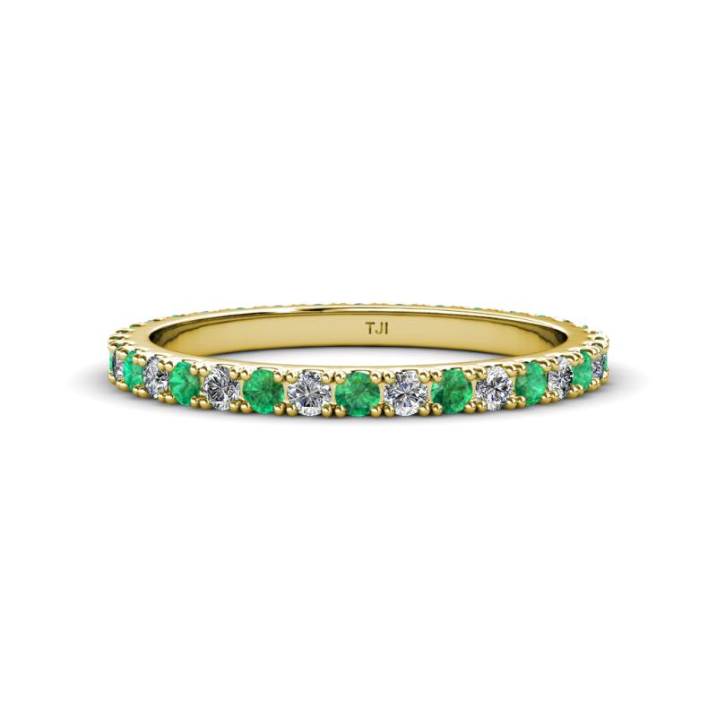 Lara 2.40 mm Emerald and Diamond Eternity Band 