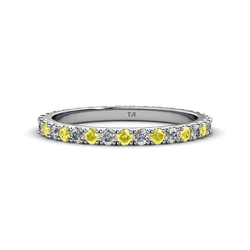 Lara 2.40 mm Yellow Sapphire and Diamond Eternity Band 