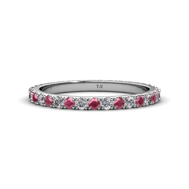 Lara 2.40 mm Rhodolite Garnet and Diamond Eternity Band 
