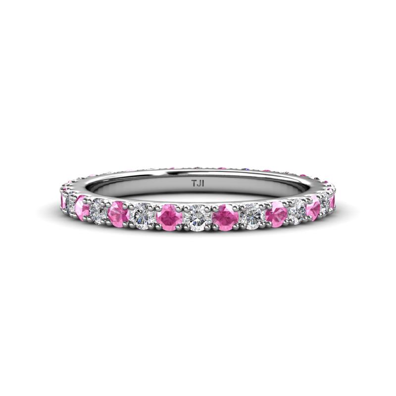 Lara 2.70 mm Pink Sapphire and Diamond Eternity Band 