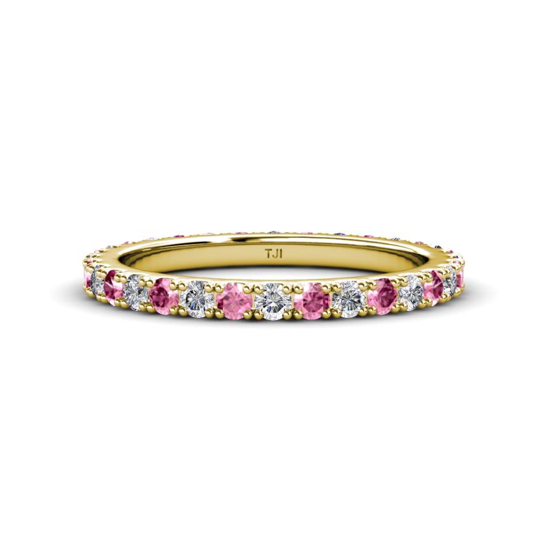 Lara 2.70 mm Pink Tourmaline and Diamond Eternity Band 
