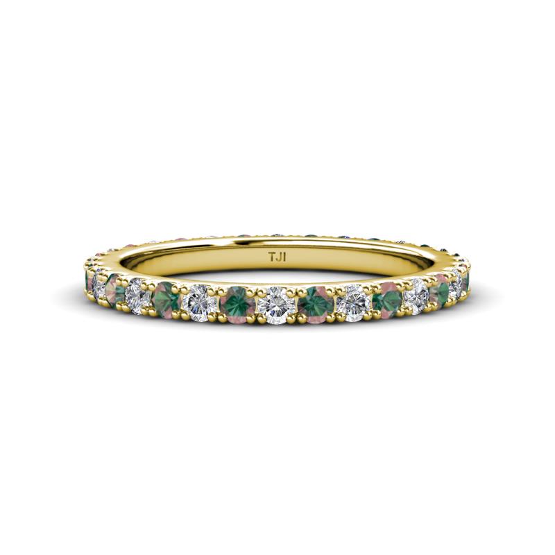 Lara 2.70 mm Diamond and Lab Created Alexandrite Eternity Band 