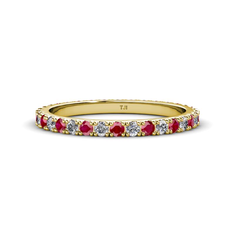 Lara 2.40 mm Ruby and Lab Grown Diamond Eternity Band 