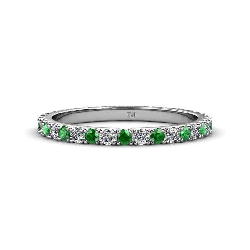Lara 2.40 mm Green Garnet and Lab Grown Diamond Eternity Band 