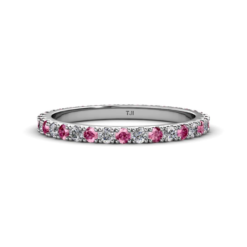 Lara 2.40 mm Pink Tourmaline and Lab Grown Diamond Eternity Band 