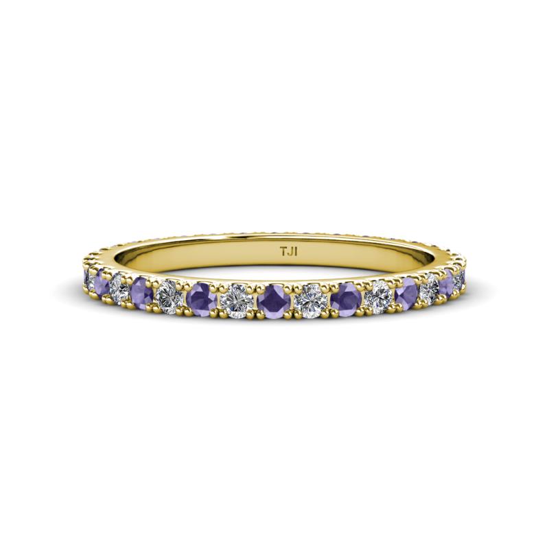 Lara 2.40 mm Iolite and Lab Grown Diamond Eternity Band 